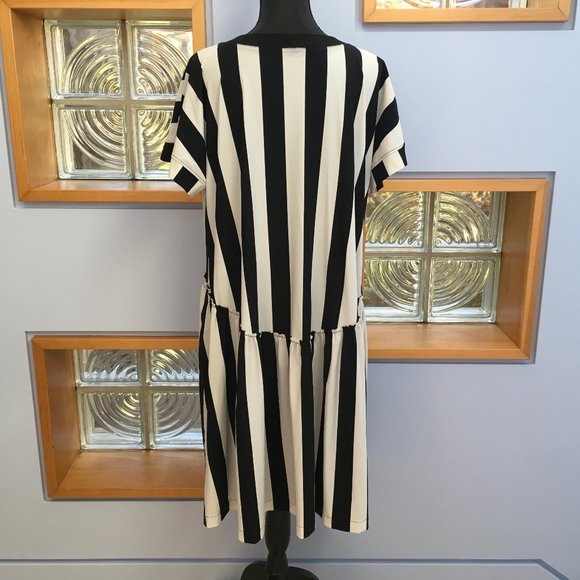 Tekbika by Alembika Black and White Stripe Dress Size 3 - Picture 7 of 11